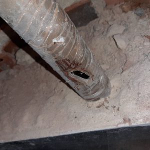 Rotura na tubagem